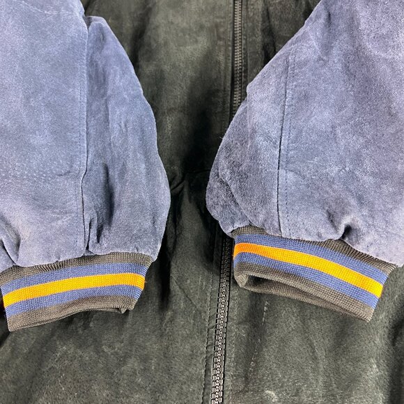 Essex Illinois Fighting Illini Leather Suede Jacket Extra Large Black Full Zip - Picture 6 of 15